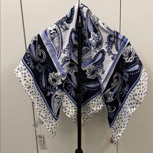 Chico's Blue and White Paisley Scarf